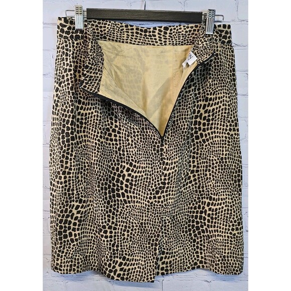 Vintage Allison Taylor Blouse and Skirt Set Animal Print Silk Blouse M Skirt L - Picture 7 of 9